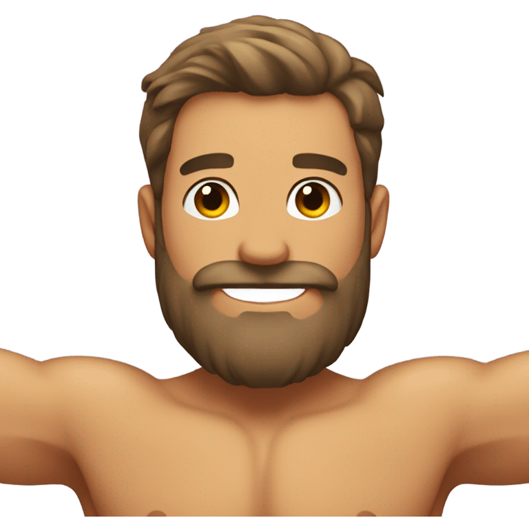 Man armpit shirtless with beard emoji