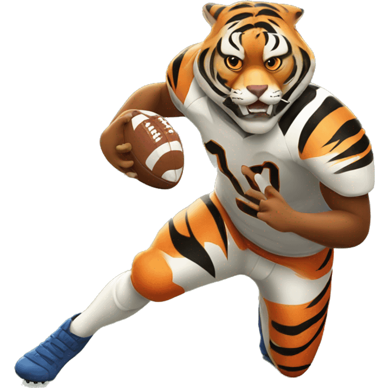 Bengal tiger playing football emoji