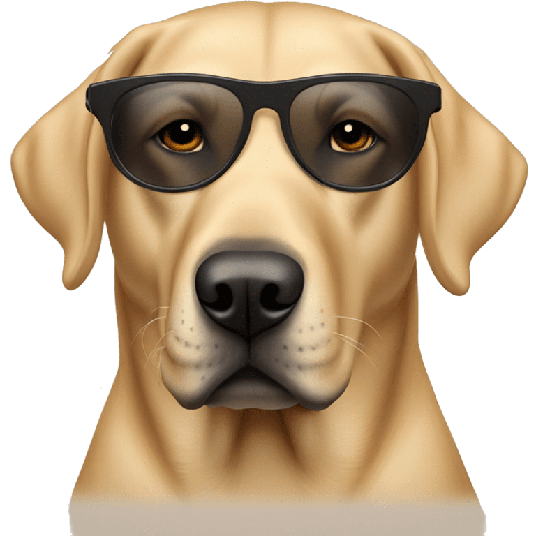 tan Labrador retriever with black sunglasses on emoji