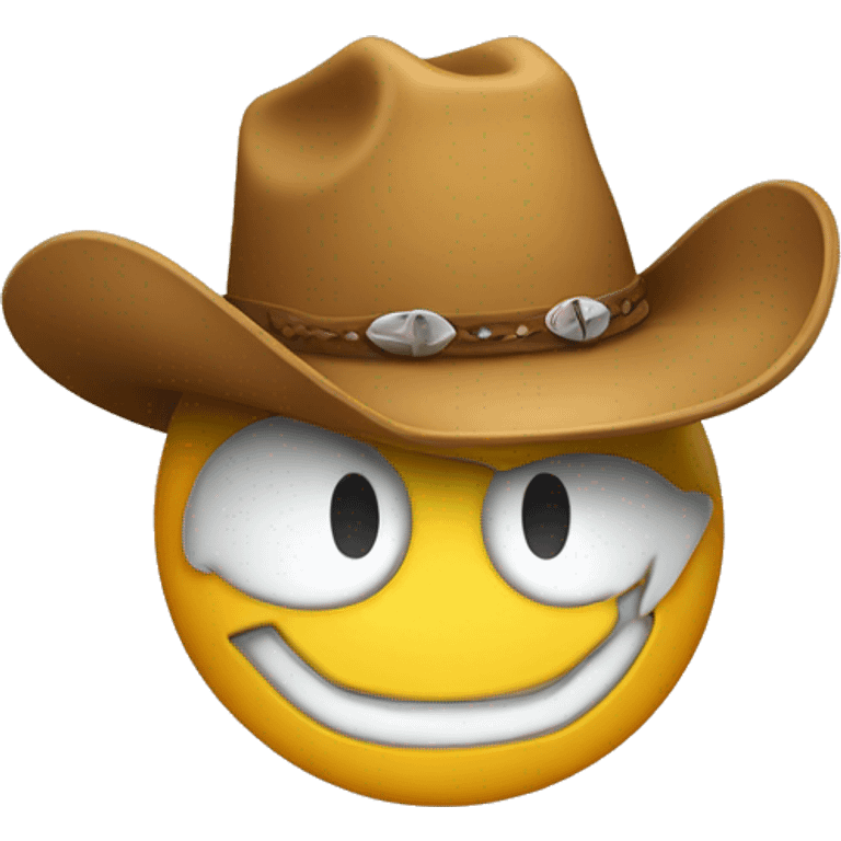 smiley face mewing with cowboy hat emoji