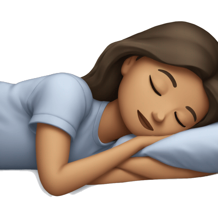 Brunette girl sleeping emoji