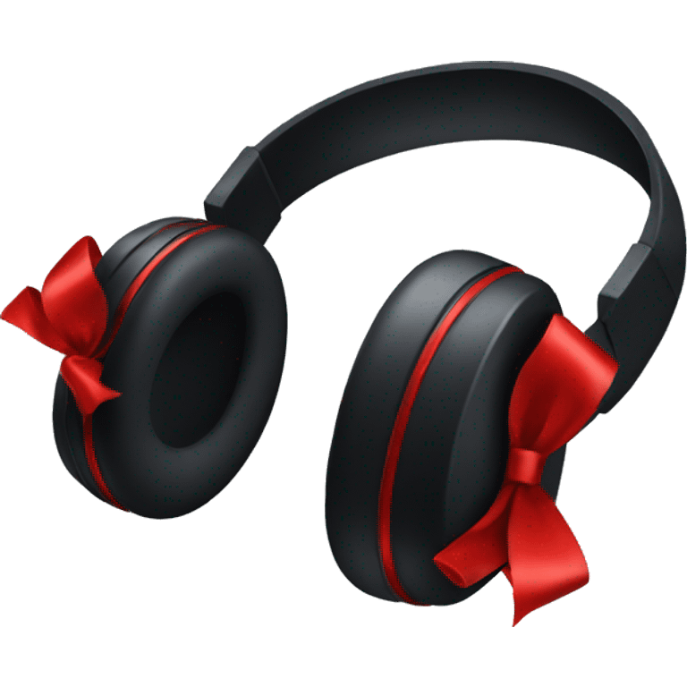 black headphones with red bows emoji