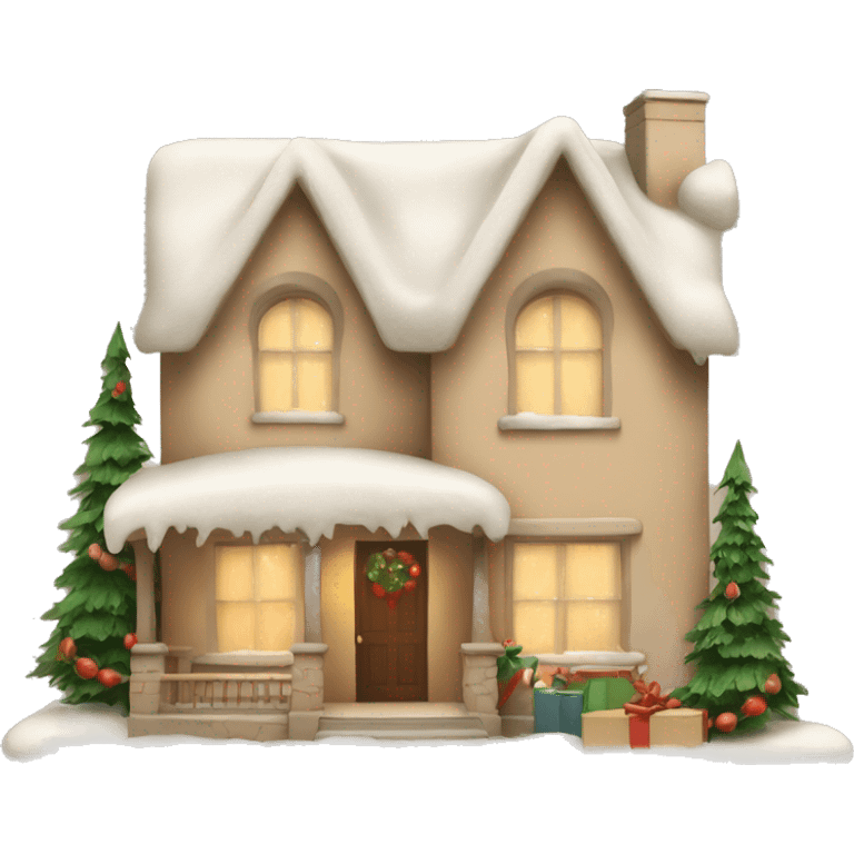 Cozy beige home with Christmas decorations  emoji