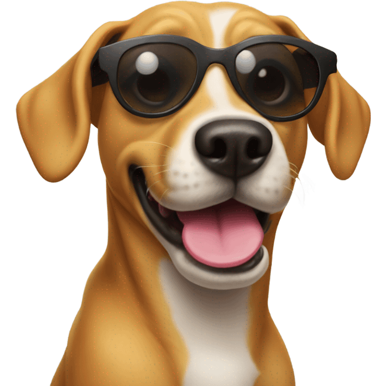 Dog with sunglasses, tongue out emoji