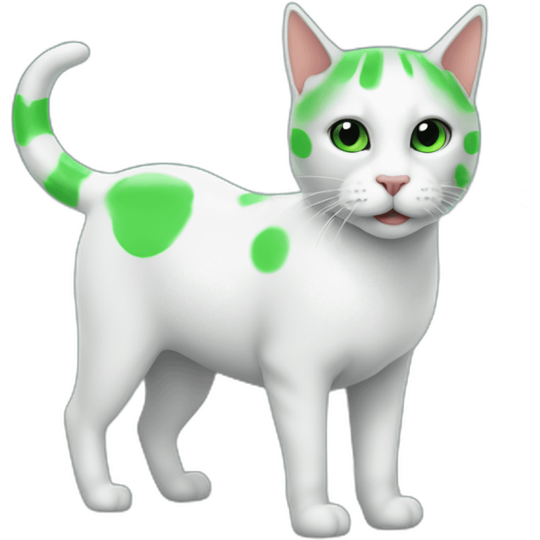 gato casi blanco con ojos verde astronauta cabalgando en un unicornio emoji