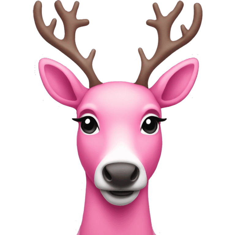 Pink reindeer emoji