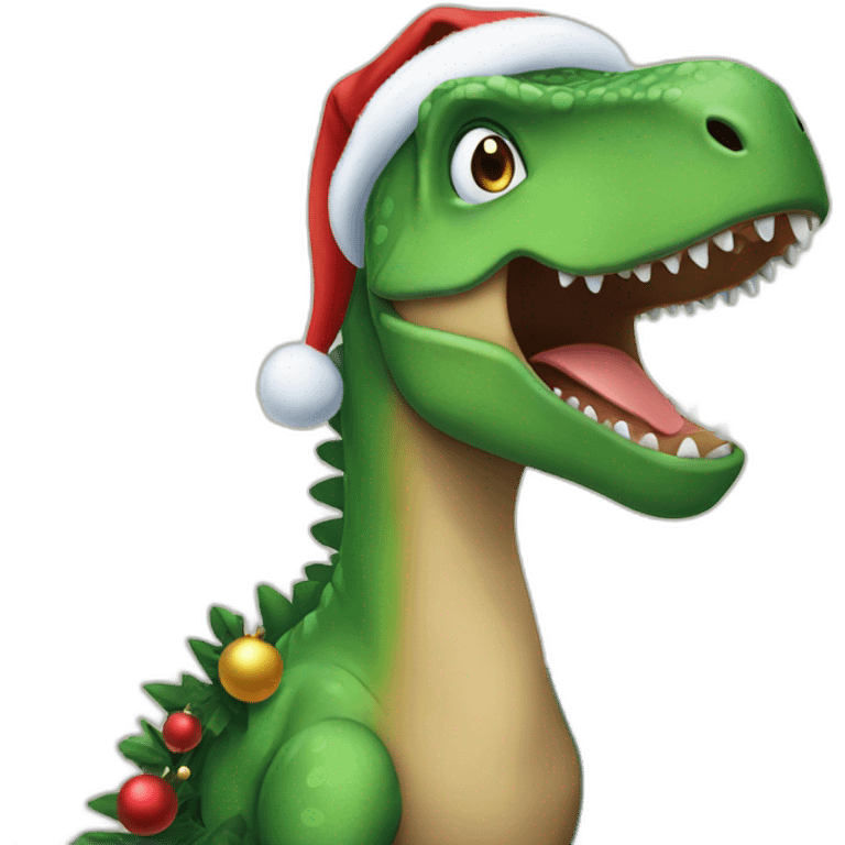 Dinosaur christmas emoji