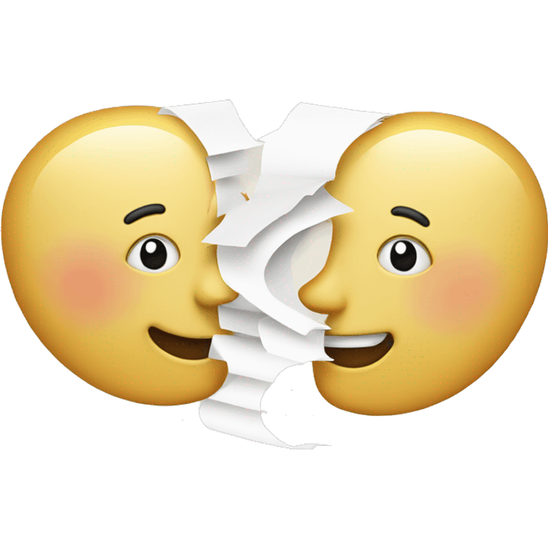 two memo notes that talking(communicating each other emoji