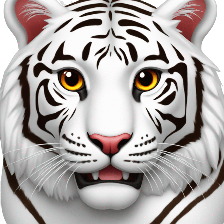 Un tigre blanc avec des yeux rouges  emoji