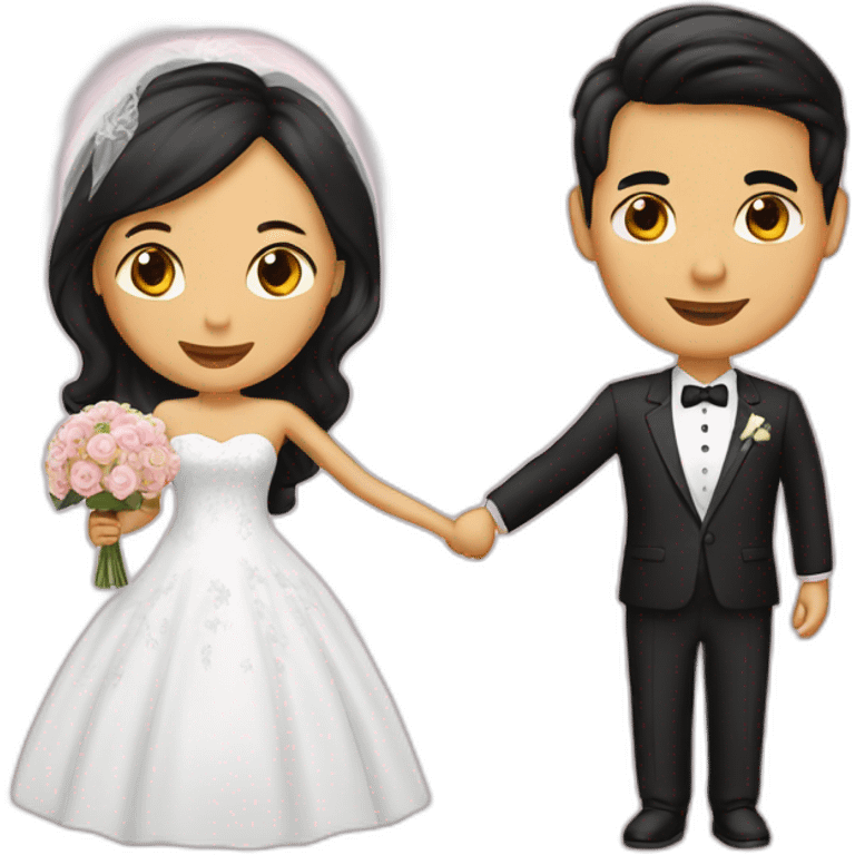 newly wed couple asian  emoji