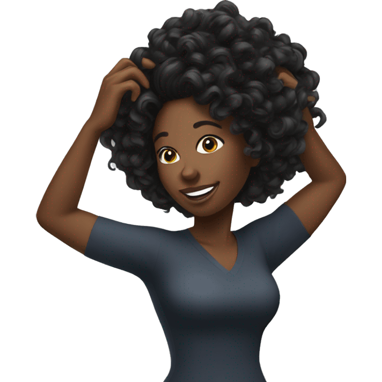 realistic black woman shaking hair emoji