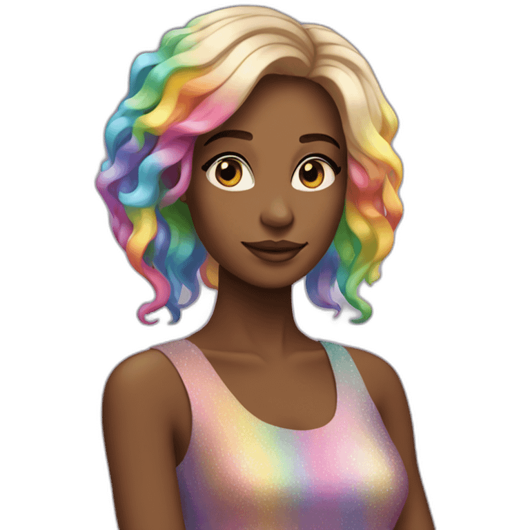 Posh-Girl-with-raibow-hair emoji