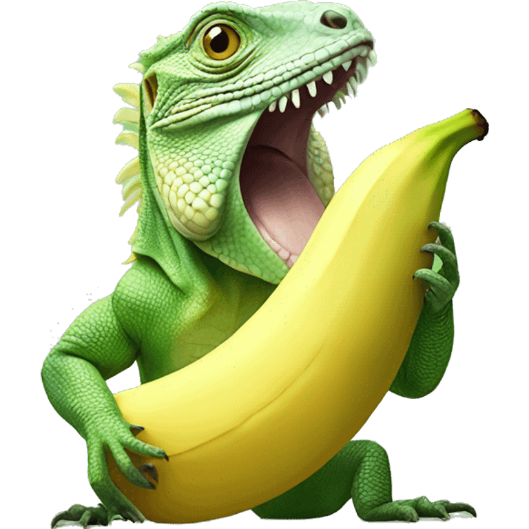 iguana eating a banana emoji