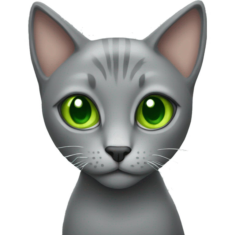 Grey cat with green eyes with boxing gloves on  emoji