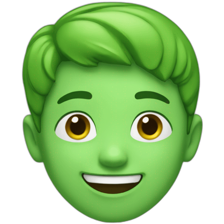 pleased boy with green skin emoji