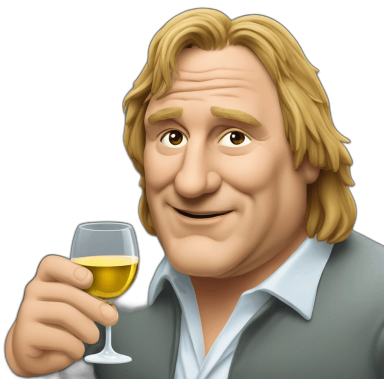 Gerard Depardieu with glass of wine emoji