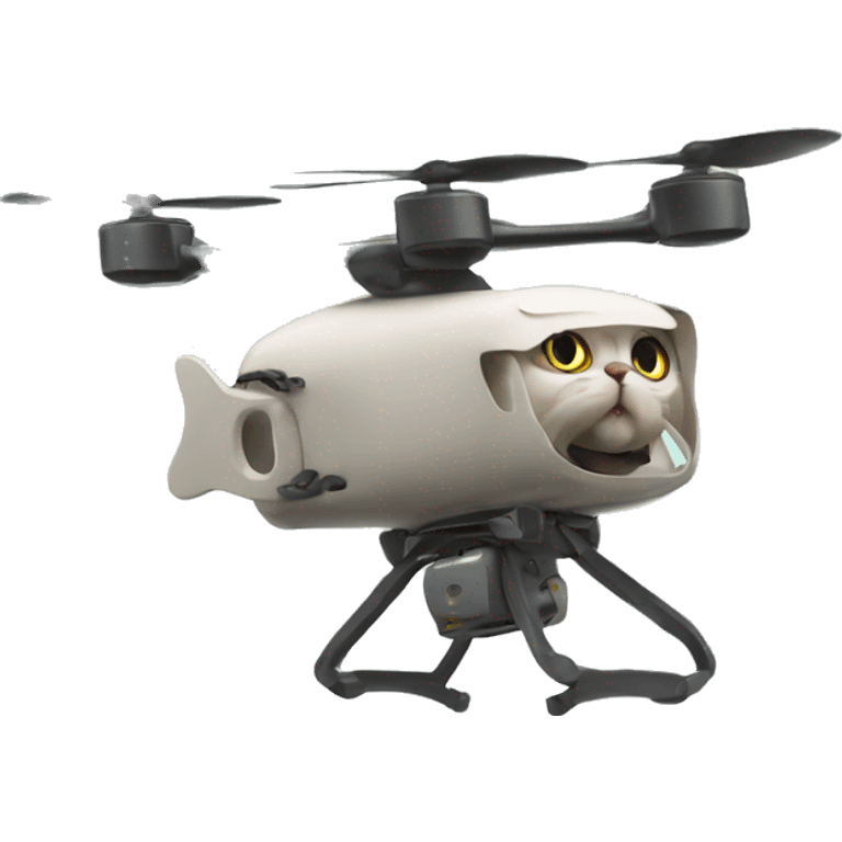 A cat flying a drone emoji