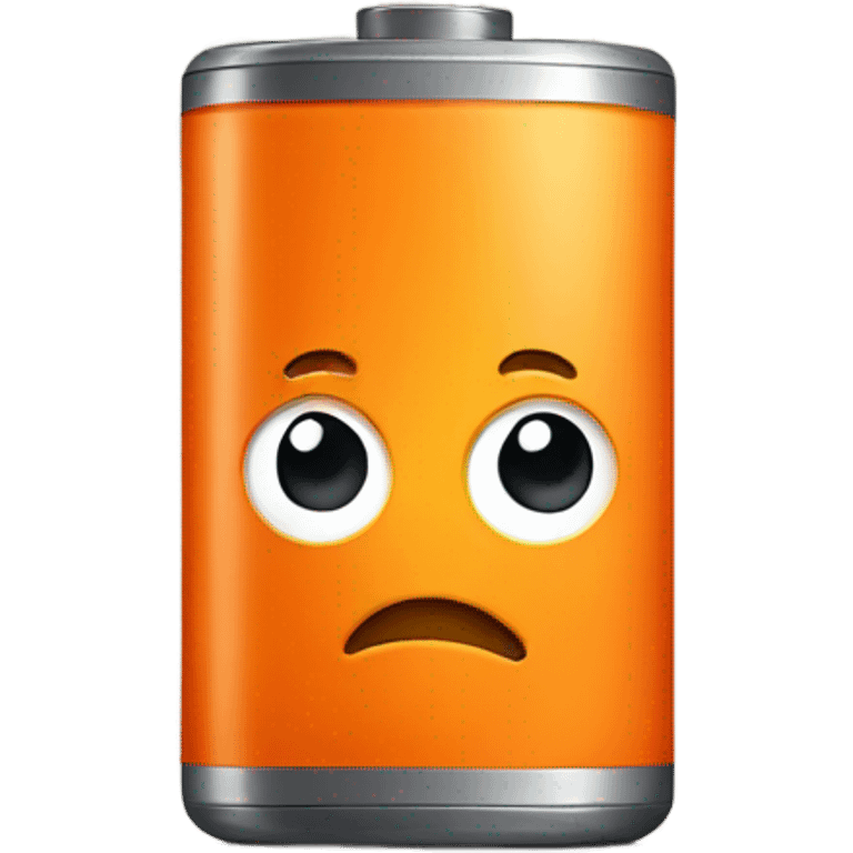 Orange battery frowning emoji