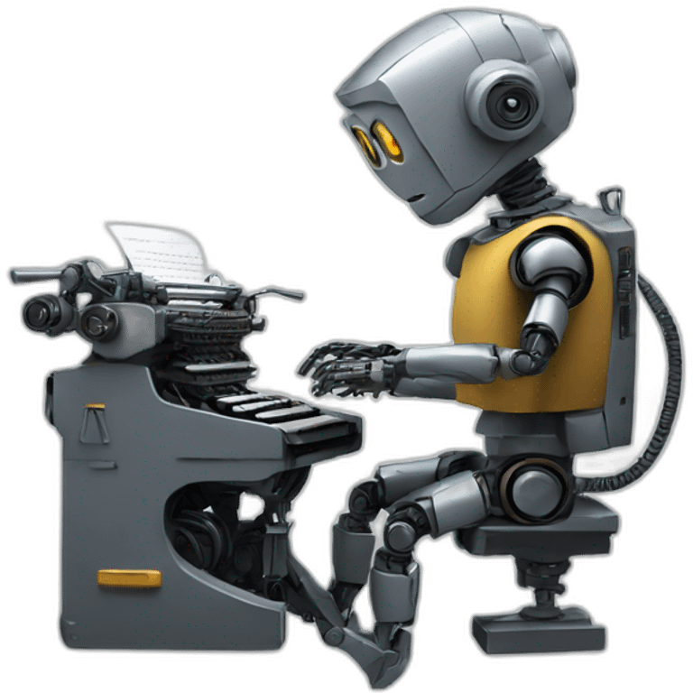 Robot using typewriter emoji