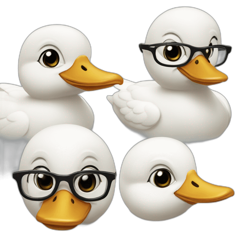 Pato blanco con lentes emoji