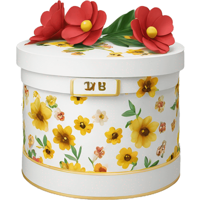 latona flowers hat box with logo emoji