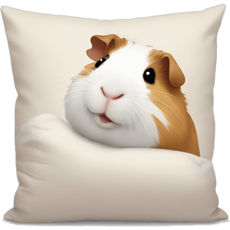 Guineapig cuddling a soft pillow emoji