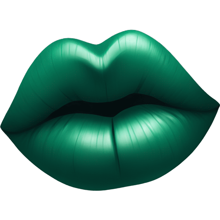 kiss lips beautiful dark emerald color emoji