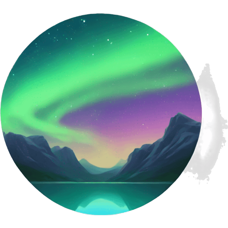 night sky with aurora reflections emoji