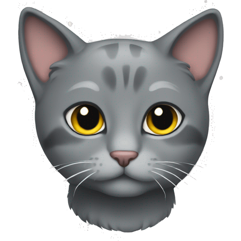 grey cat with christmas had emoji