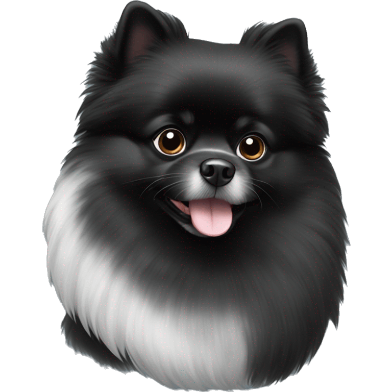 black pomeranian with a white nose  emoji