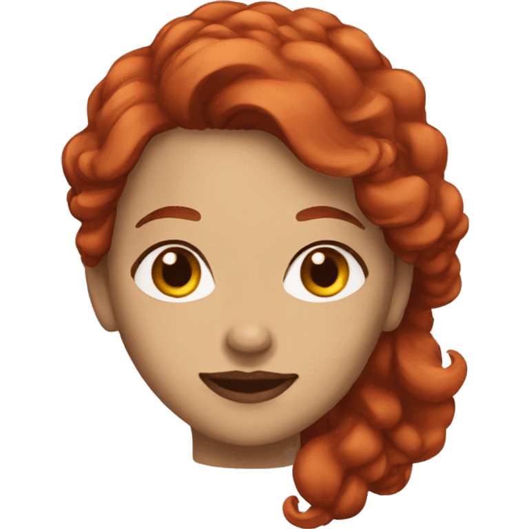 Woman with red hair and brown eyes  emoji