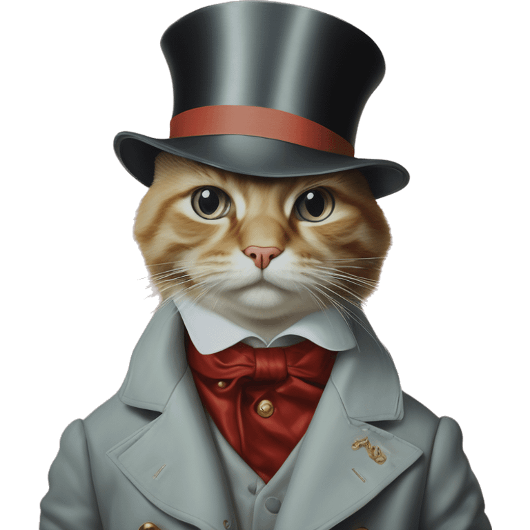 Uncle Scrooge cat in Dior Gucci Hermes, oil paint, mysterious eyes, intricate lips, masterpiece portrait , odd perspective, beautiful, desirable, logical emoji