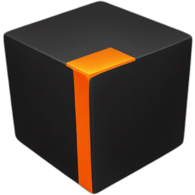 cube black with orange details emoji