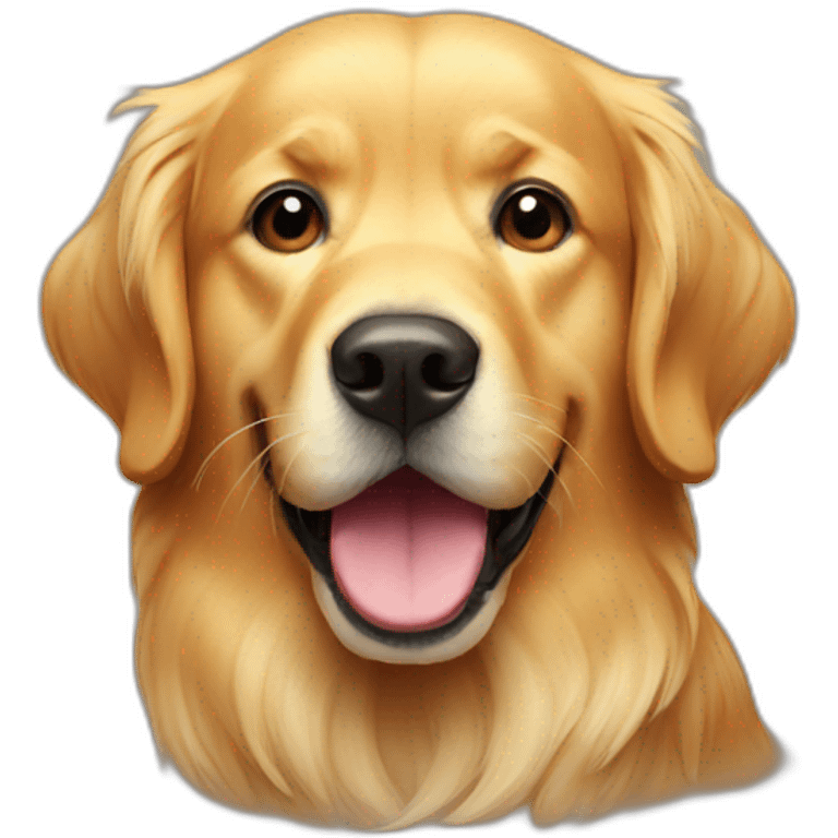 golden retriever with mustache emoji