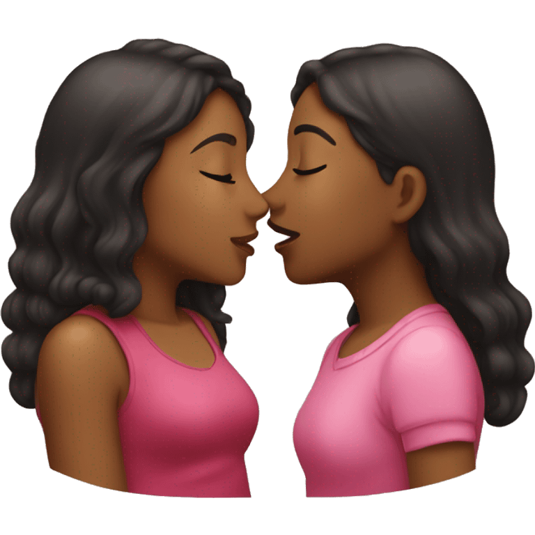 Two girls are kissing  emoji