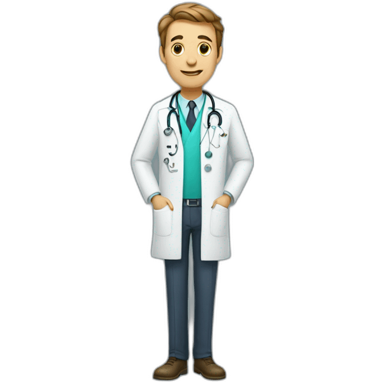 Doctor with the letters “MEDIFIN” on his clothes emoji