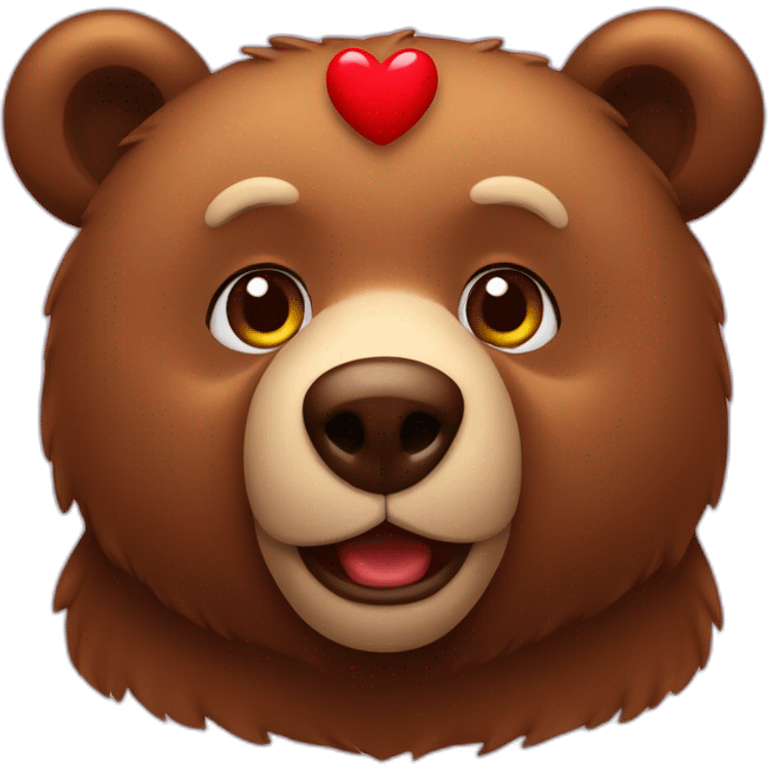 Brown bear with red heart eyes emoji