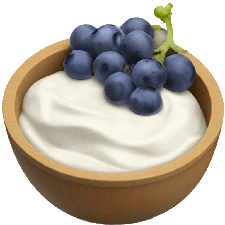 yoghurt bowl with grapes and blueberries emoji