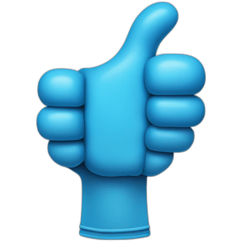 thumbs up blue medical glove emoji