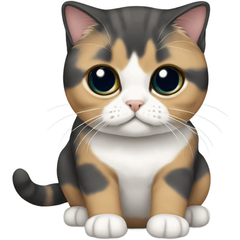 three-colored-cat scottish fold emoji