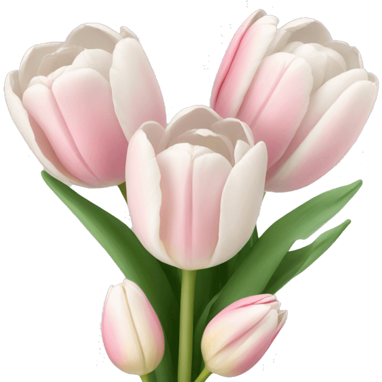 Bouquet of light pink and white tulips  emoji