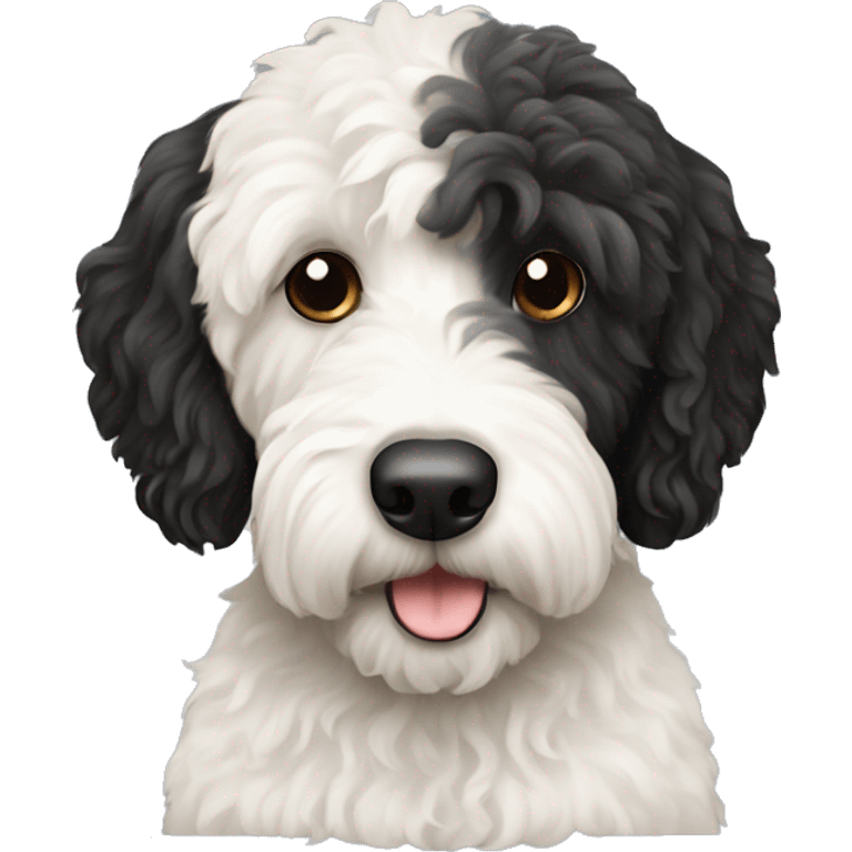 Labradoodle white with black labradoodle emoji