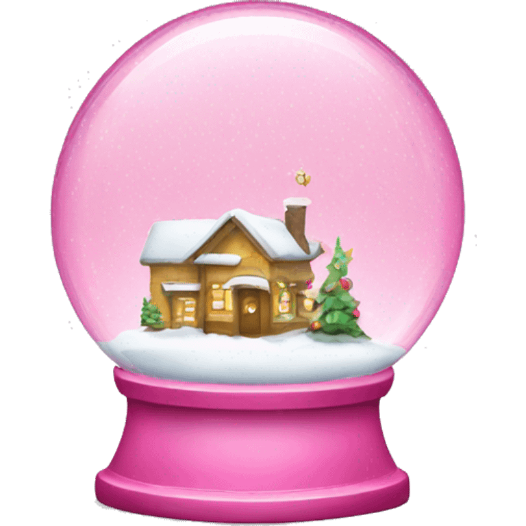 Pink Christmas snow globe emoji