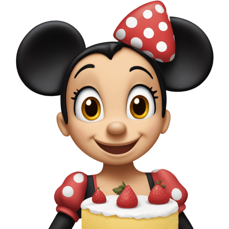 Minnie mouse eating cake emoji