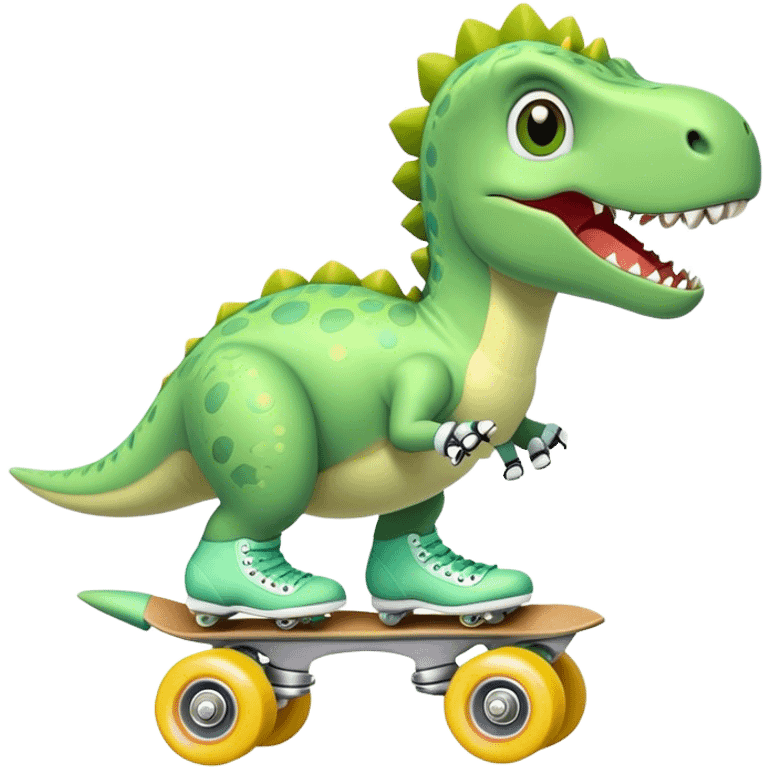 Dinosaur roller skating  emoji