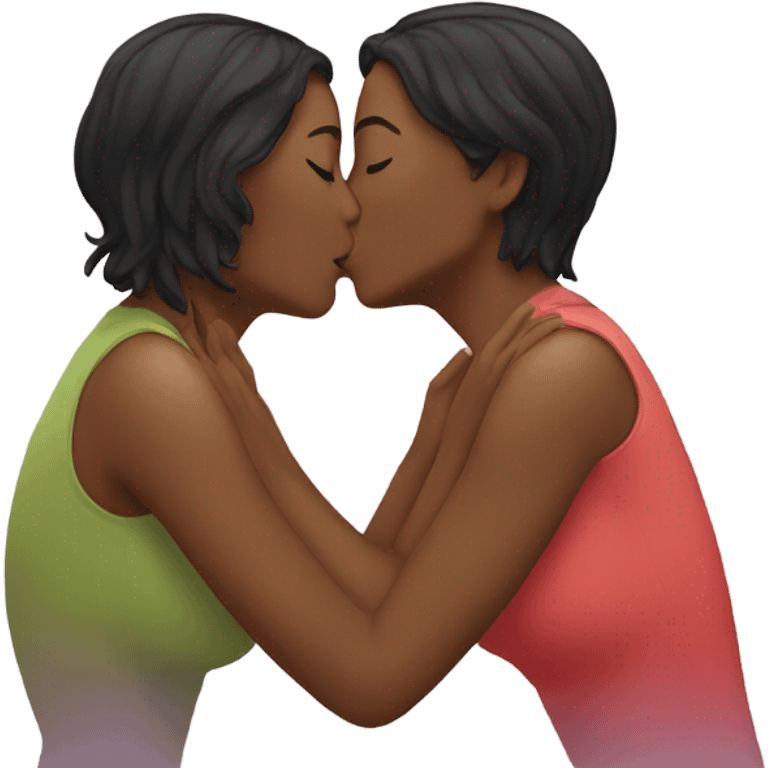 lesbians kissing emoji