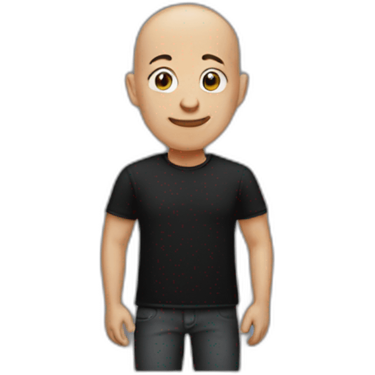 Bald guy with a black shirt emoji