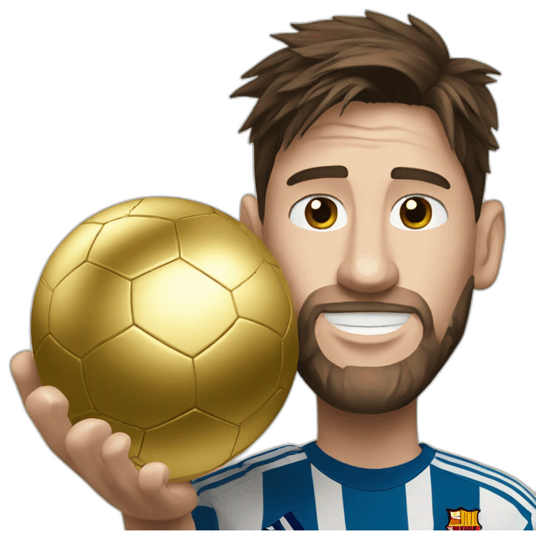 Messi with de gold ball emoji