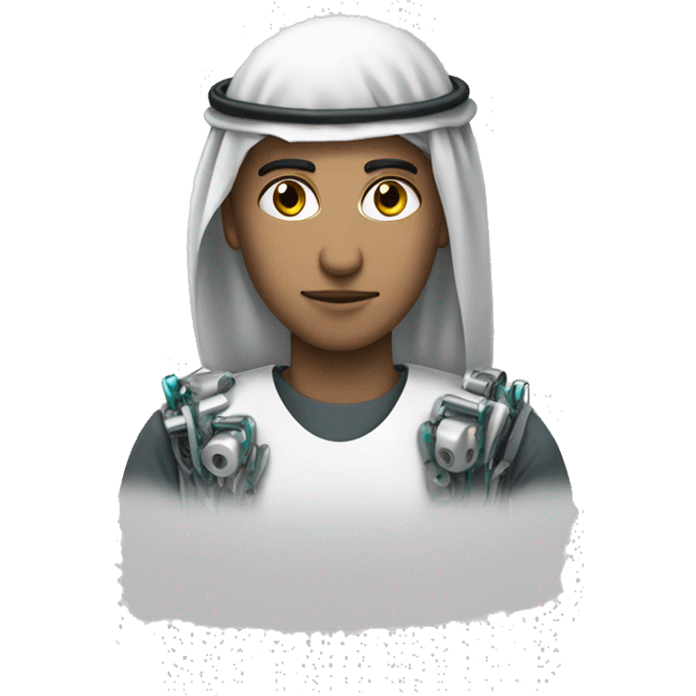  a  saudi worker who has cyber human look and robot like features  emoji