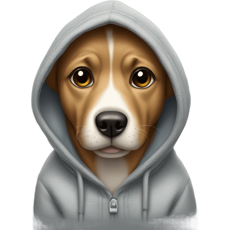 Dog wearing a hoodie emoji